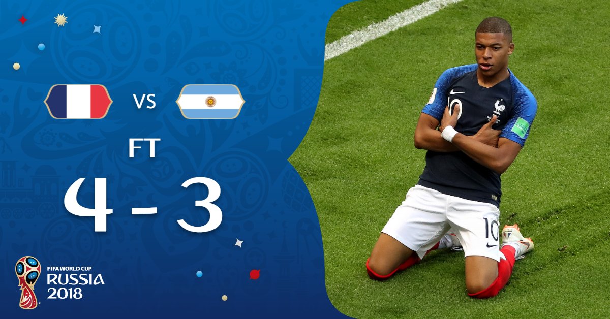 फीफा - मेसी की टीम आर्जेटीना विश्व कप से बाहर। फ्रांस पहुंचा क्वार्टर फाइनल में। 